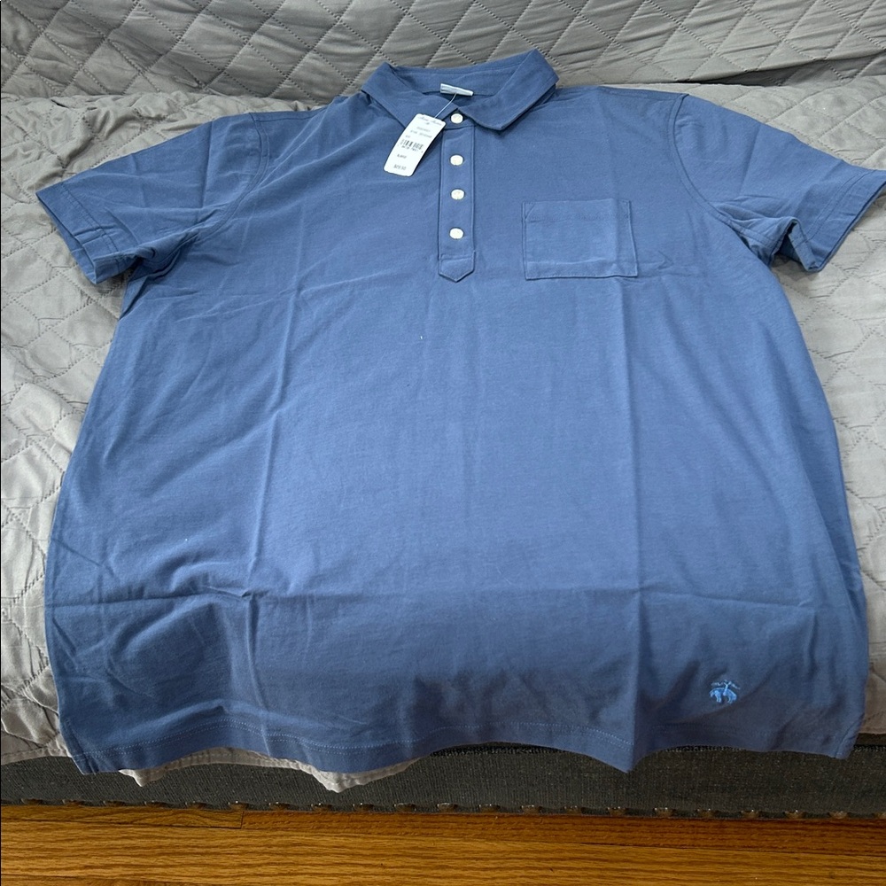 Brooks Brothers Classic Blue Button-Up Polo Shirt